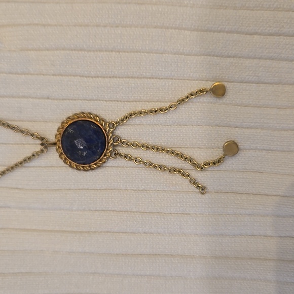 Sezane Necklace, Blue Stone Pendant With Drops - Picture 17 of 17